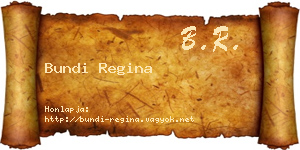 Bundi Regina névjegykártya